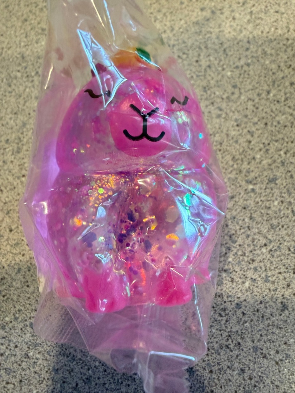 New Squishy Sensory Toy 3" Glitter Squeezy Sparkle Sugar Pink Capybara Animal